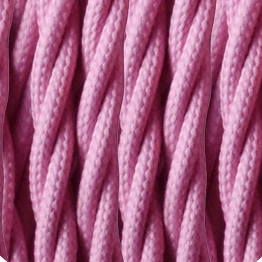 5m 3 Core Twisted Baby Pink Vintage Electric Fabric Cable Flex 0.75mm~4810-0