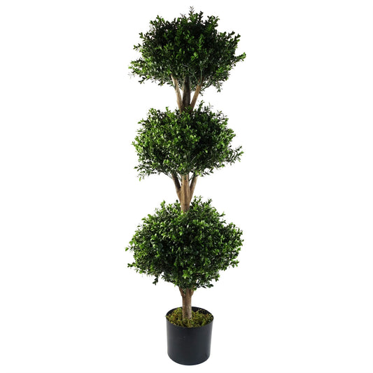 Buxus Triple Ball Artificial Tree UV Resistant Outdoor Topiary  120cm Botanik-0