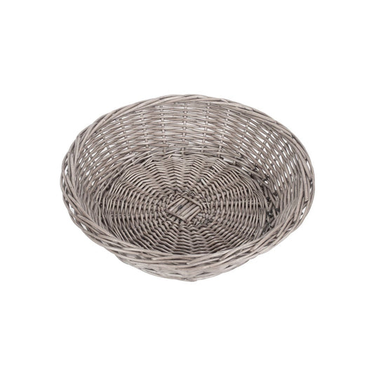 Antique Wash Round Wicker Packing Tray-0