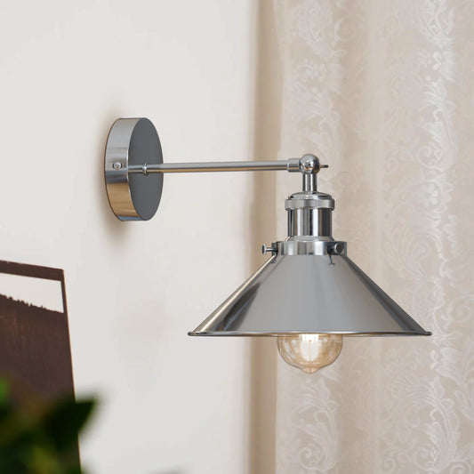 Adjustable Industrial Wall Lamp | Retro Metal Shade~5906-0