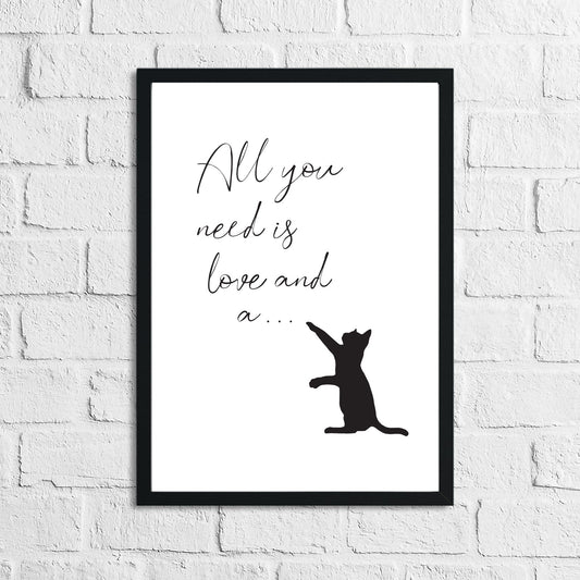 All You Need Is Love & A Cat Animal Wall Decor Print-0