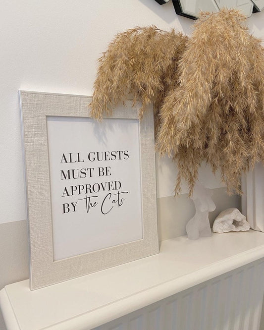 All Guests Must Be Approved By The Cats Animal Wall Decor Simple Print-0